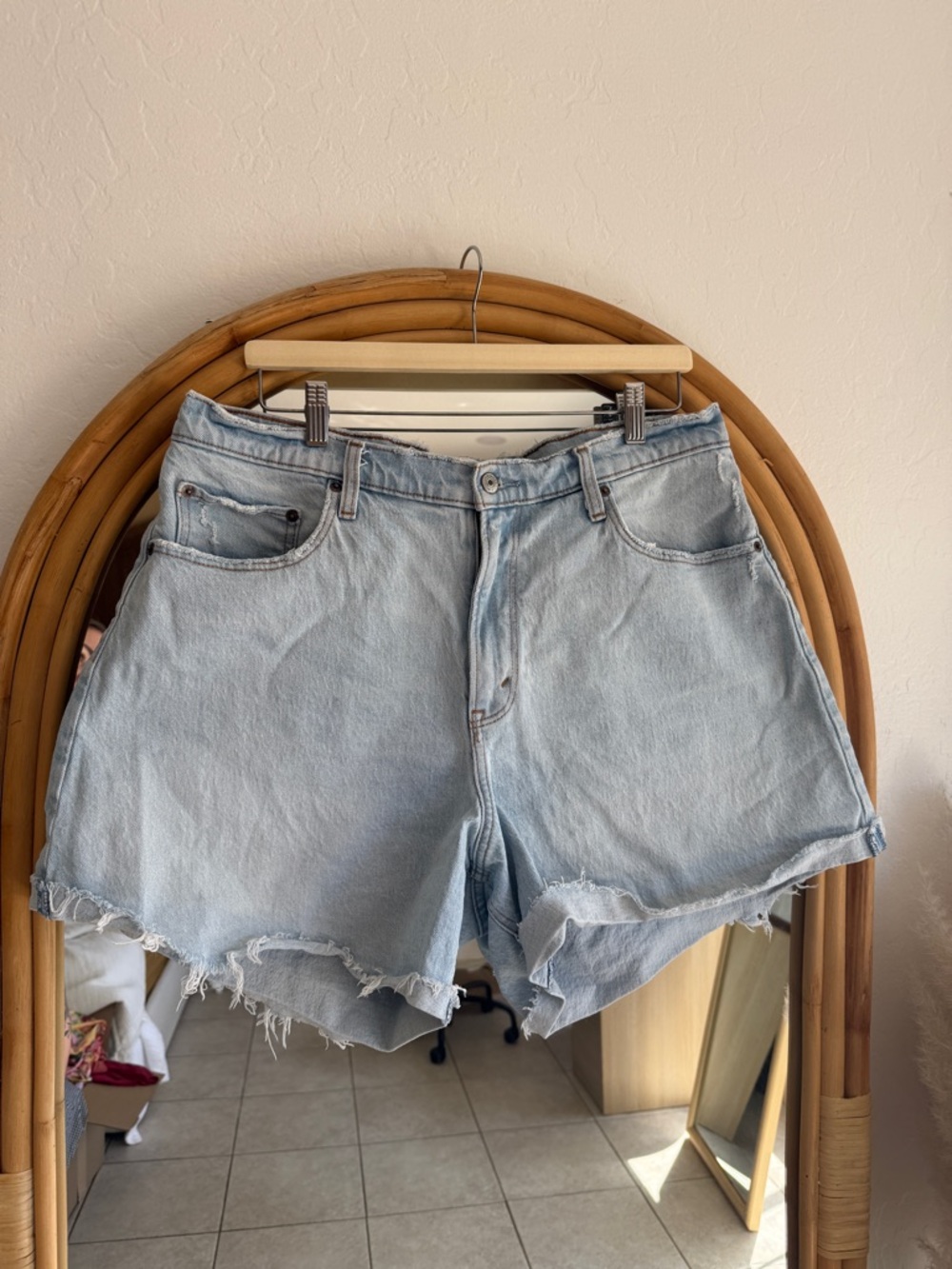 Abercrombie & Fitch Light Blue Distressed Denim Cutoff Shorts